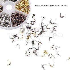 真鍮エンドボールチープは、カバーを結び目  ニッケルフリー  ミックスカラー  12.5x10.5x0.1cm  450~480個/箱&nbsp;KK-PH0036-02