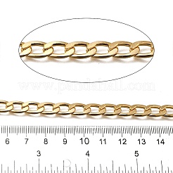 アルミカーブチェーン  スプールで  溶接されていない  ゴールドカラー  12x7x2mm  約32.81フィート（10m）/ロール&nbsp;CHA-F004-02G-01