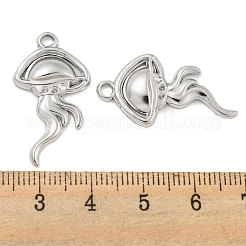 変色しない304ステンレススチールペンダントラインストーンセッティング  クラゲチャーム  ステンレス鋼色  28.5x15.5x3mm  穴：2.5mm  1.2mmのラインストーンに適する&nbsp;STAS-K253-10P