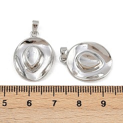 真鍮チャーム  カドミウムフリー＆鉛フリー  カウボーイハットのチャーム  プラチナ  22x17x4mm  穴：4x2mm&nbsp;KK-F908-23P