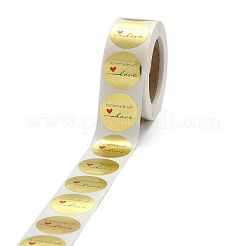 DIYスクラップブック  装飾的なマスキングテープ  愛と手作りの単語でフラットラウンド  ゴールド  25mm  500PCS /ロールについて&nbsp;DIY-L028-A22