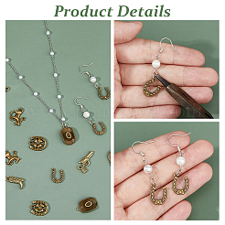 120pcs6スタイルチベットスタイルアロイペンダント  アンティークブロンズ  16~22.5x11~15x1.5~6mm  穴：1~2.5mm  20個/スタイル&nbsp;FIND-HS0002-13B