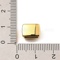 イオンプレーティング（IP）304ステンレススチールスライドチャーム  合成ターコイズ付き  長方形  ゴールドカラー  7x10x7.5mm  穴：7.5x3.5mm&nbsp;STAS-K264-05G