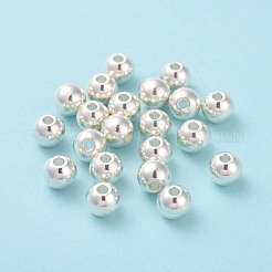 201ステンレスビーズ  ラウンド  銀  6mm  穴：1.6mm&nbsp;STAS-E118-01S