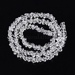 透明ガラスビーズ連売り  三角形  多面カット  透明  2~2.5x3.5~4x3.5~4mm  穴：0.8mm  約126~132個/連  13.78~14.96''（35~38センチメートル）&nbsp;GLAA-N018-3mm-02