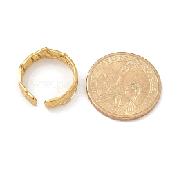 女性用304ステンレススチールオープンカフリング  音符  ゴールドカラー  6.5mm  内径: 調節可能&nbsp;STAS-Z117-18G