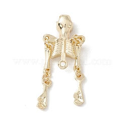 ハロウィン合金コネクタチャーム  上半身の骨  ライトゴールド  40x17x4.8mm  穴：1.6~1.8mm&nbsp;FIND-G025-01LG
