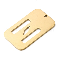 304ステンレスペンダント  文字の長方形  イオンプレーティング（ip）  18KGP本金メッキ  文字N  33x20x1.5mm  穴：1.8mm&nbsp;STAS-D200-01N-G