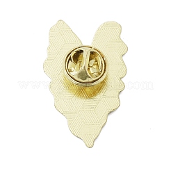 葉のエナメルピン  バックパックの服のための黄金の合金のブローチ  シアン  33x21mm&nbsp;LS-JEWB-S040-01E-G