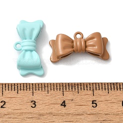 スパリ塗装ペンダント付き合金  鉛フリー＆ニッケルフリー＆カドミウムフリー  蝶結び  ミックスカラー  10x20x5mm  穴：1.4mm&nbsp;FIND-I039-004