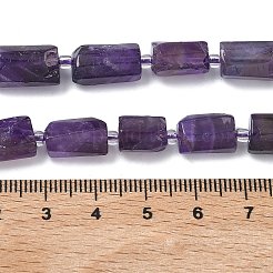 天然石アメジストビーズ連売り  コラム  多面カット  シードビーズで  7.5~12.5x6~7.5x6~8mm  穴：0.8~1.2mm  約30~34個/連  15.35''~17.32''（39~44センチメートル）&nbsp;G-C270-K05