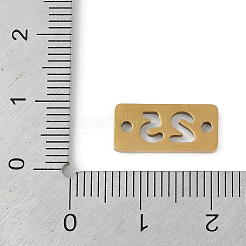 304ステンレススチールコネクタチャーム  レーザー切断  中空番号 25 リンク  ゴールドカラー  7x15x1.2mm  穴：1.5mm&nbsp;LS-STAS-L279-020G