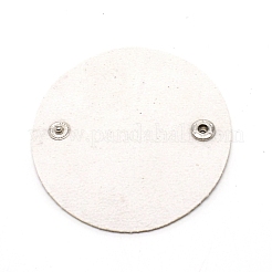 レザーデータケーブル収納バンド  鉄のスナップボタン付き  フラットラウンド  パパイヤホイップ  89x80x6mm&nbsp;AJEW-WH0230-37B