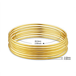 真鍮製の仏教用バングルセット  24KGP本金メッキ  2-1/2インチ（6.5cm）  8個/セット&nbsp;JB638A
