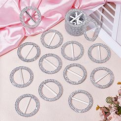 プラスチックバックル  ウェビング用  ストラップバッグ  服飾材料  丸いリング  銀  67x3mm&nbsp;AJEW-WH20018-299