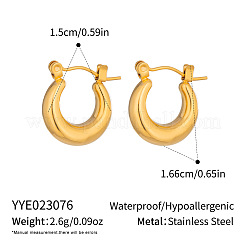 女性用304ステンレスフープピアス  三日月  18KGP本金メッキ  16.6x15mm&nbsp;LW9014