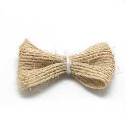 ハンドメイドの麻の衣装アクセサリー  蝶結び  淡い茶色  20~26x38~45x5~6mm&nbsp;LS-FIND-R071-34A