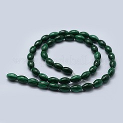 天然石マラカイトビーズ連売り  オーバル  9~10x6~8mm  穴：0.8mm  約45個/連  15.5インチ（39.5cm）&nbsp;G-F571-21-C