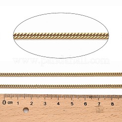316サージカルステンレススチール製キューバンリンクチェーン  溶接されていない  スプールで  イオンプレーティング（ip）  ゴールドカラー  4x2.5x0.5mm&nbsp;CHS-B010-01A-G