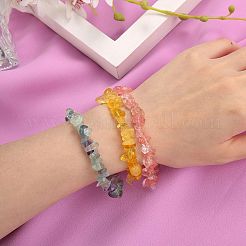 7個7スタイルチップナチュラル＆合成ジェムストーンビーズストレッチブレスレットセット  1セット/スタイル&nbsp;BJEW-SZ0001-39
