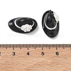 スプレーペイント合金ペンダント  帽子チャーム  ラックめっき  ブラック  13x21x13mm  穴：2mm&nbsp;ENAM-K076-34A