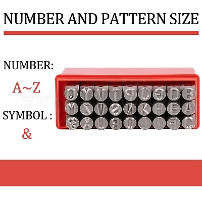 鉄印鑑セット 金属の刻印用 木材 プラスチック 革 文字a〜z