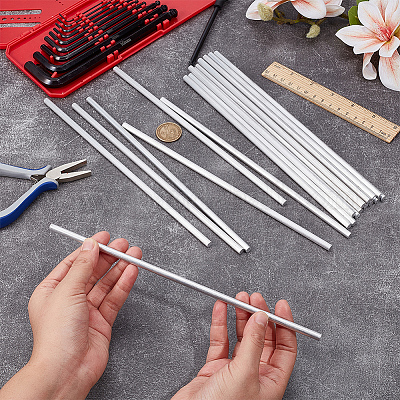 アルミ棒6061本  長方形  プラチナ  250x6mm&nbsp;DIY-WH0504-723A-P-1