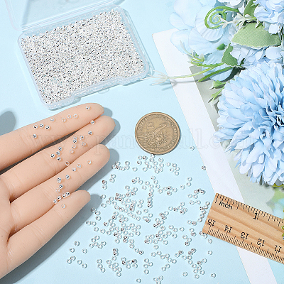 1400個の真鍮つぶし玉  ロンデル  925銀メッキ  2.5x2.5x2mm  穴：1.6mm  1400個/セット&nbsp;KK-BBC0022-06B-S-1