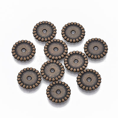 CCBプラスチックビーズ  フラットラウンド  赤銅鉱  13x2mm  穴：1.8mm  約2540個/500g&nbsp;CCB-S163-060A-01-1