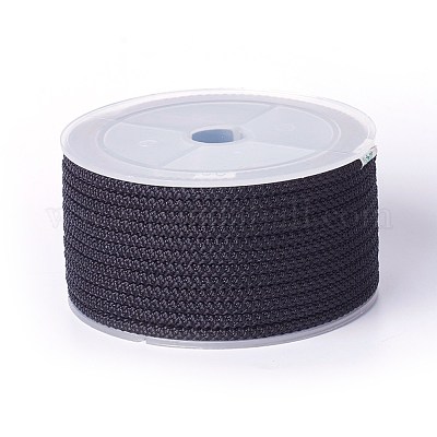 ポリエステル編組コード  ブラック  3mm  約12.02~13.12ヤード（11~12m）/ロール&nbsp;OCOR-F010-A05-1