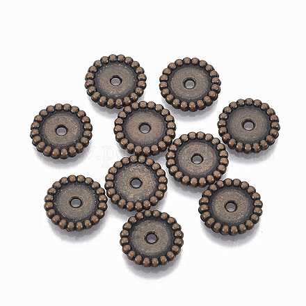 CCBプラスチックビーズ  フラットラウンド  赤銅鉱  13x2mm  穴：1.8mm  約2540個/500g&nbsp;CCB-S163-060A-01-1