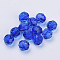 Transparent Acrylic Beads, Faceted, Round, Blue, 6x5.5mm, Hole: 1.7~1.8mm, about 4200pcs/500g