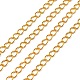 アイアン製ツイストチェーン  溶接されていない  スプールで  オーバル  ゴールドカラー  6.5x4.5x0.8mm  約164.04フィート（50m）/ロール&nbsp;CH-0.8DK-G-1