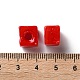 手作りランプワークビーズ  正方形  レッド  9.5~11.5x10~12x8~8.5mm  穴：3.5~4mm&nbsp;LAMP-Q003-01B-3