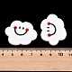 塩ビカボション  ラバー加工  雲  ホワイト  28x34.5x3mm&nbsp;PVC-D001-02B-3