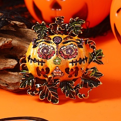 女性用ハロウィン合金エナメルカボチャブローチ  きいろ  54x52mm
