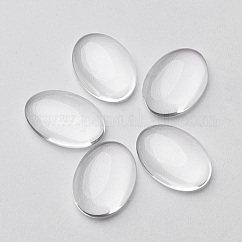 クリアガラスカボション  オーバル  透明  25x18mm  5.4mm（範囲：4.9~5.9mm）の厚さ