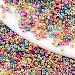 メッキガラスシードビーズ12/0個  丸い穴  ラウンド  ミックスカラー  12/0  2~2.5x1.5~2mm  穴：0.8mm  約450 G /袋