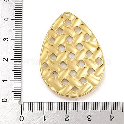 304ステンレスペンダント  ティアドロップチャーム  ゴールドカラー  42x29.5x2.5mm  穴：1.4mm&nbsp;STAS-M073-53G