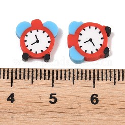 手作り樹脂クレイカボション  クロック  レッド  9~10.5x9~10x1.4~2.5mm  約2369個/500g&nbsp;CLAY-A007-14B