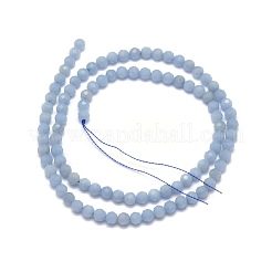 天然アンジェライトビーズ連売り  無水石膏ビーズ  ラウンド  多面カット  艶消し  4mm  穴：0.8mm  約97個/連  15.5インチ（39.5cm）&nbsp;G-O171-08-4mm