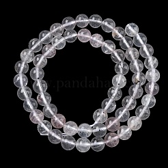 天然雲母入り水晶（雲母を含む水晶）丸ビーズ連  6~6.5mm  穴：0.8mm  約59~60個/連  14.96~15.16''（38~38.5センチメートル）&nbsp;G-C270-B03-6mm