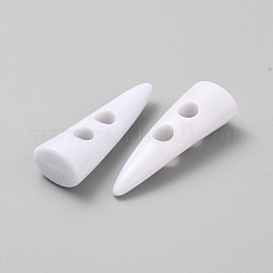 樹脂ボタン  ホーン  2穴  ホワイト  48x17.5x12.5mm  穴：6.5mm&nbsp;BUTT-WH20003-01A
