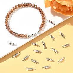 真鍮製ネジ留め具50個  プラチナメッキ  14x4mm  穴：3x2mm&nbsp;KK-BBC0018-50P