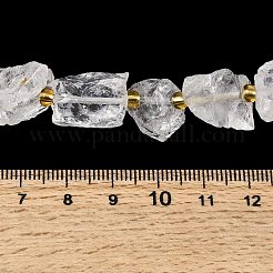 生の粗い天然水晶ビーズ連売り  シードビーズで  ナゲット  透明  8~18x9~15x8~11mm  穴：1.5~2mm  約12~13個/連  7.48''~7.68''（19~19.5センチメートル）&nbsp;G-Z131-J01-01