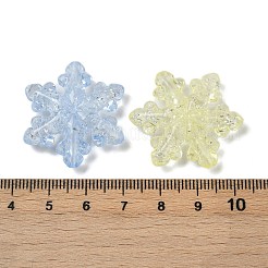 クリアクラックアクリルビーズ  スノーフレーク  ミックスカラー  30x28x8mm  穴：1.8mm  208個/ 500g&nbsp;OACR-B031-05