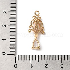 真鍮とガラスのペンダント  ティアドロップ  ゴールドカラー  27x11x4mm  穴：1.8mm&nbsp;KK-C062-03G
