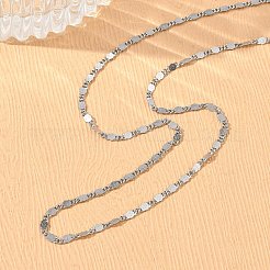 2mm 304ステンレススチール製オーバルリンクチェーンネックレス  変色なし  ステンレス鋼色  17.72インチ（45cm）&nbsp;NJEW-D328-02P