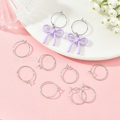 シェグレース 真鍮製ワイングラスチャームリング  フープピアスパーツ  カドミウムフリーと鉛フリー＆ニッケルフリー  長持ちメッキ  プラチナ  18x15x0.7mm&nbsp;XGRQ64840-876P