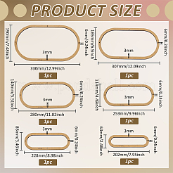 ガラス用MDFボードテンプレートキット（6スタイル、6個）  オーバル  202~330x63~190x6mm  穴：3mm  1個/スタイル&nbsp;DIY-WH0308-698C